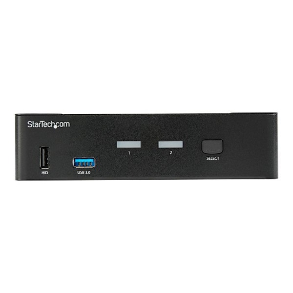 KVM-switch - StarTech.com - 2 portar - DisplayPort 4K 60 Hz - USB 3.0-hubb - Kompatibel med Windows/Mac/Linux Svart