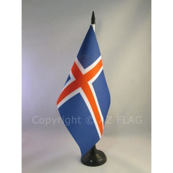 Islands bordsflagga 21x14cm - isländsk Ha ... Svart