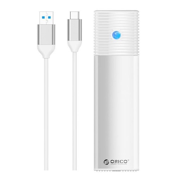 Orico Extern hårddisk - PWM2-WH-EP - Extern hårddiskhölje M.2 SATA, , USB-C, 5 Gbps (silver)