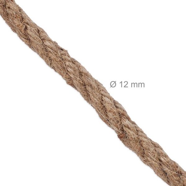Jute Snöre - Relaxdays - 10046051 - Paket med 2 Stövlar - 10 m var - Biologiskt nedbrytbart - Gör-det-själv ljusbrun