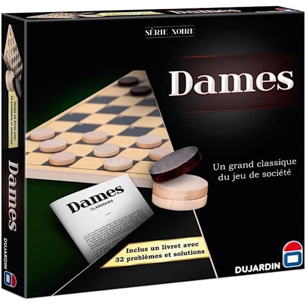 BLACK SERIES CHECKERS BOARD - Brädspel - DUJARDIN - Spela Dam på ett klassiskt bräde för spännande spel! kastanj