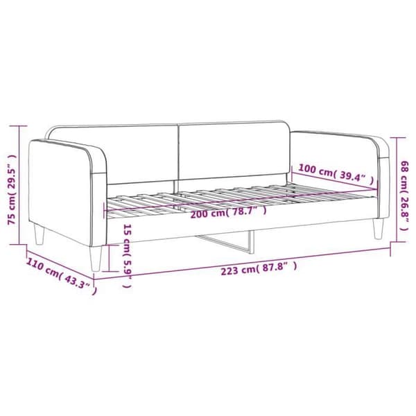 vidaXL Dagbädd Mörkgrå 100x200 cm Tyg 354039