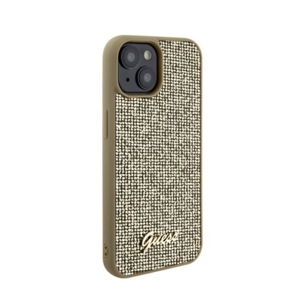 Guess Disco Metal Script - Fodral för iPhone 15 (guld) - 3666339173579