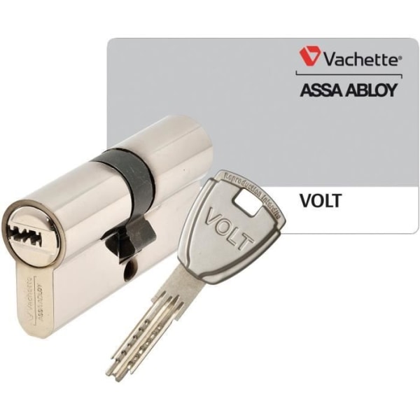 Vachette VOLT 30x30 mm lösbar låscylinder för entrédörr, 6 stift, 4 icke-kopierande nycklar