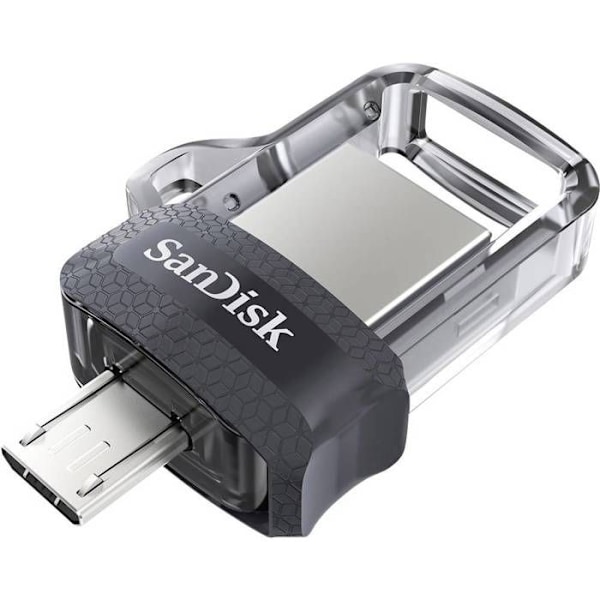 SanDisk Ultra 128GB Dual Drive m3.0 för Android-enheter och datorer (SDDD3 - 128G) Svart, Silver, Transparent