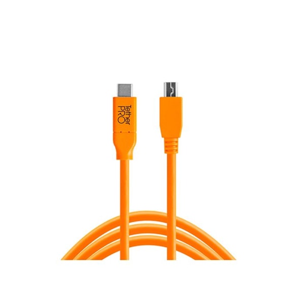 TETHER TOOLS USB-C till mini USB B 2.0 5-pinnar TetherPro CUC2415 - Orange 4.60m