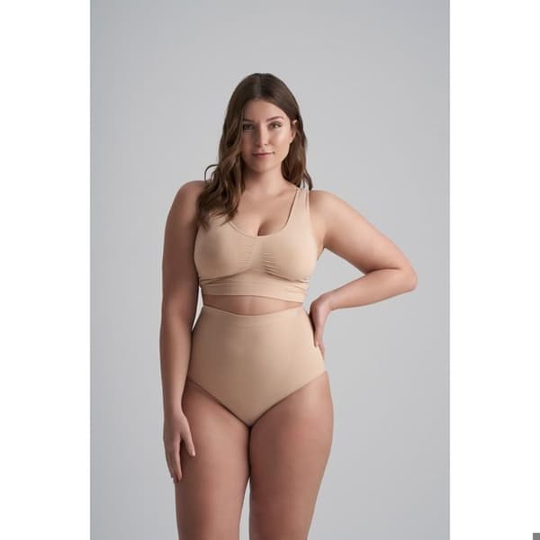 Hög midja trosa dam Bye Bra Soft Touch Seamless - beige beige jag
