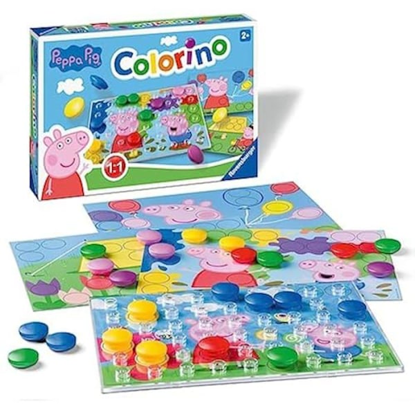 Ravensburger - Colorino - Peppa Pig - Utbildningsspel - Spel för inlärning av färger och manipulering - Motorik och kreativitet - Till Röd, Blå, Gul, Grön, Orange
