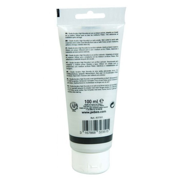 Akrylfärg - Pébéo - Studio - Iriserande silver - 100 ml - Blank Silver