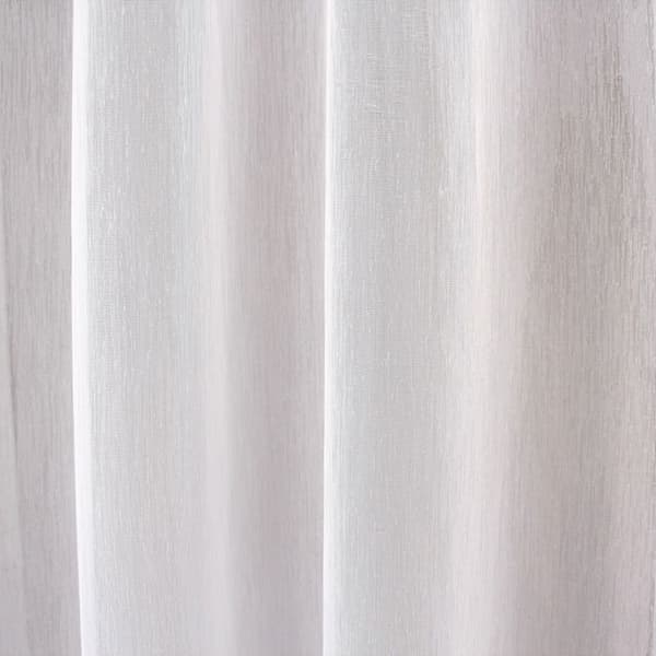 Par av små raka gardiner med rundad kant Vit 90x160 cm Vit
