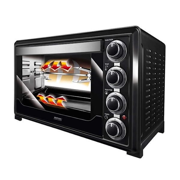 Fyra elektriska bordskonvektionsugnar 32 liter, rostfritt stål, timer MPM MPE-05/T 1600W Svart 12762