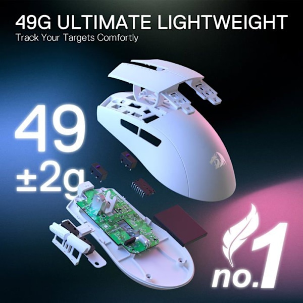 Redragon Mus M916W-PRO-4K K1NG vit mus