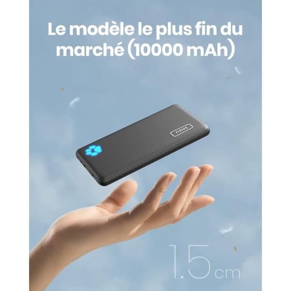 Batteri Extern - INIU - 10000mAh - USB C PD3.0 - QC4.0 - Snabbladdning