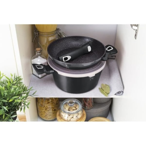 BerlingerHaus 22-delade köksredskapsset med avtagbart handtag, Metallic Line Carbon Pro Edition - 5999108428388