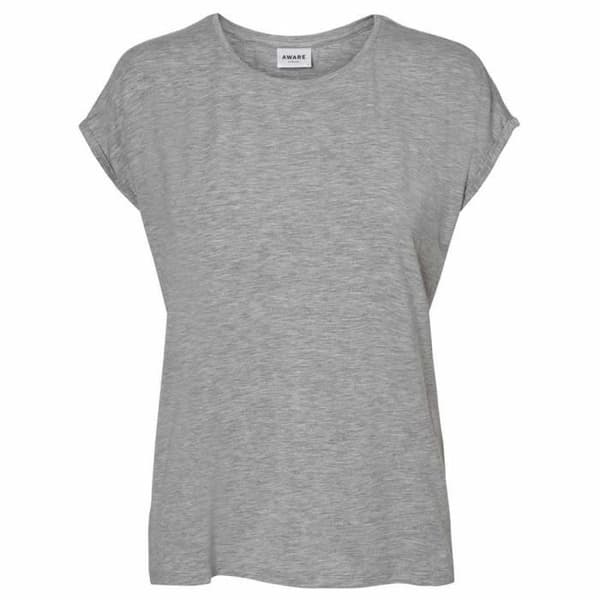 T-shirt - VERO MODA - Ava Plain S/s - Grå - LOOSE FIT - 95% Lyocell/5% Elastan Grå XS