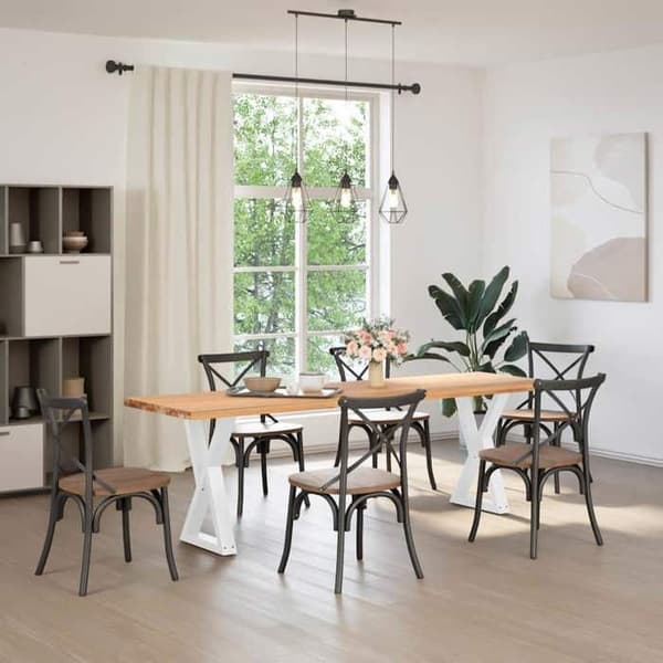 vidaXL Matbordsben 2 stycken Vit 60 x (72-73,3) cm Stål 4012721