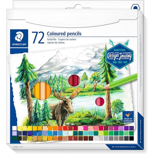 Färgpennor - STAEDTLER - 146C - 72 färger - Mjuk stift 3 mm - Design Journey 72 olika färger
