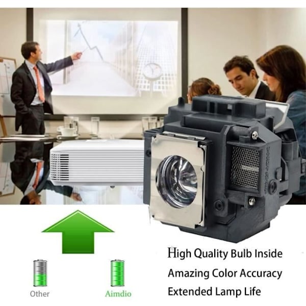 Aimdio projektorlampe för Epson ELPLP54 ELPLP58 ELPLP56 ELPLP55 EH-TW450 EB-S7 S8 S9 S10 S72 S82 S92 X7 X8e X8 X9 X10