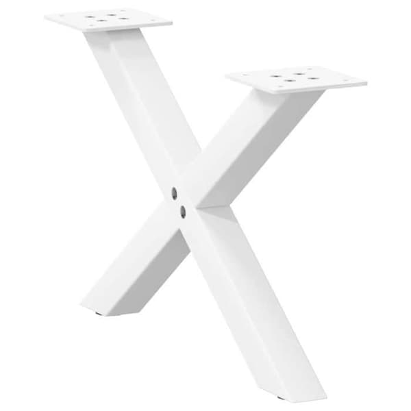 vidaXL X-formade soffbordben, 2 stycken, vit, 60 x (30-31) cm, stål 4012881