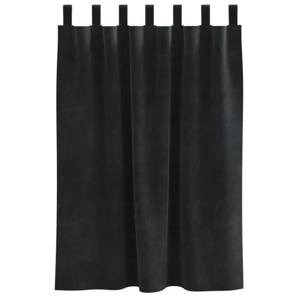 Mörkläggningsgardiner - Öglor - Svart - Matt polyester - 2-pack Svart
