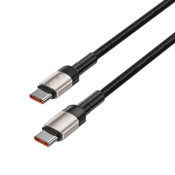 USB-C Laddkabel Tech-Protect Pd100W 5A 100Cm För Titantelefoner Grå