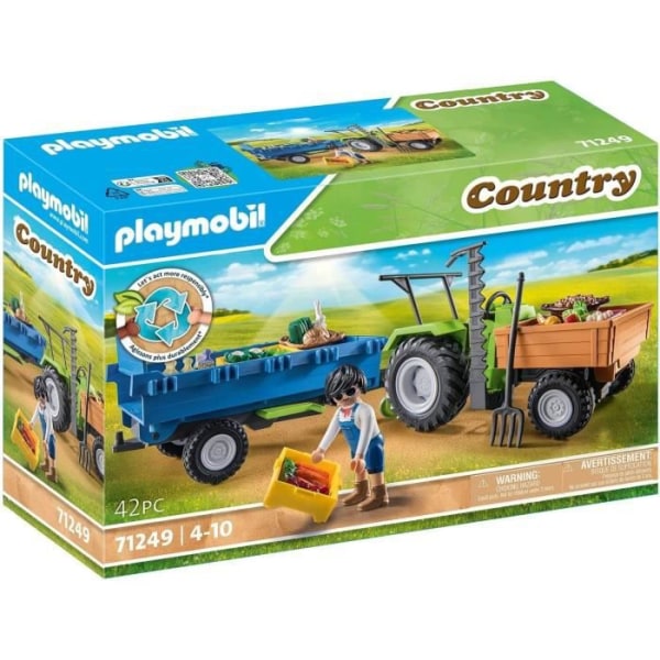PLAYMOBIL - 71249 - Country La Ferme - Traktor med släp