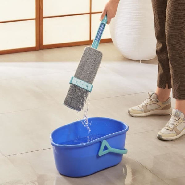 SPONTEX Flat Mop Easy System Max+ Integrated Spin Blå