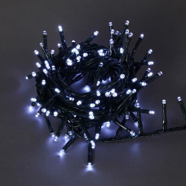 Utomhus LED-ljusslinga 600 lampor, vit, 15 m, 8 funktioner, med transformator Vit