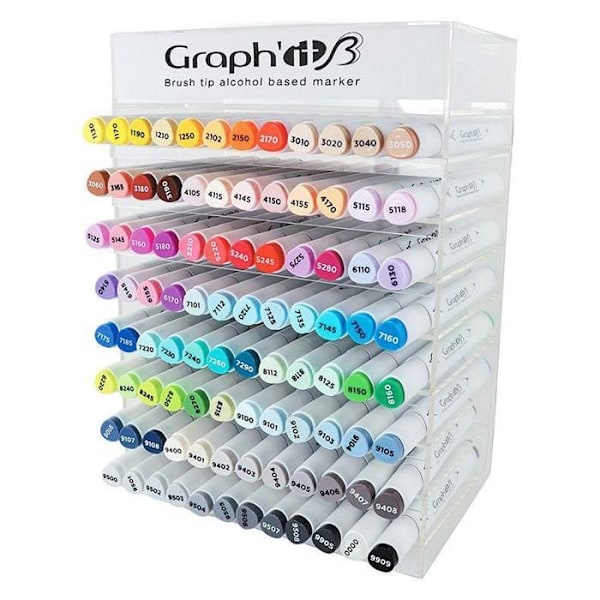 Set med 96 GRAPH'IT Brush &amp; Extra tunn Flerfärgad