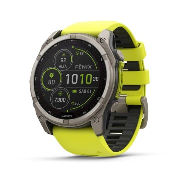 Smartklocka - GARMIN - Fenix 8 Solar Sapphire - GPS 51mm - Gul - Autonomi 48 dagar
