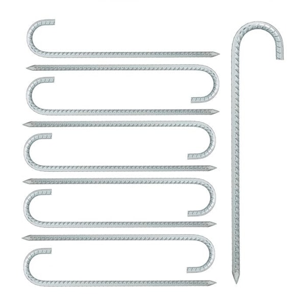 Relaxdays solankare i paket om 10, XL sardiner, extra långa, camping, tältaccessoar, stål, 38,5 cm, silverfärgade silver-