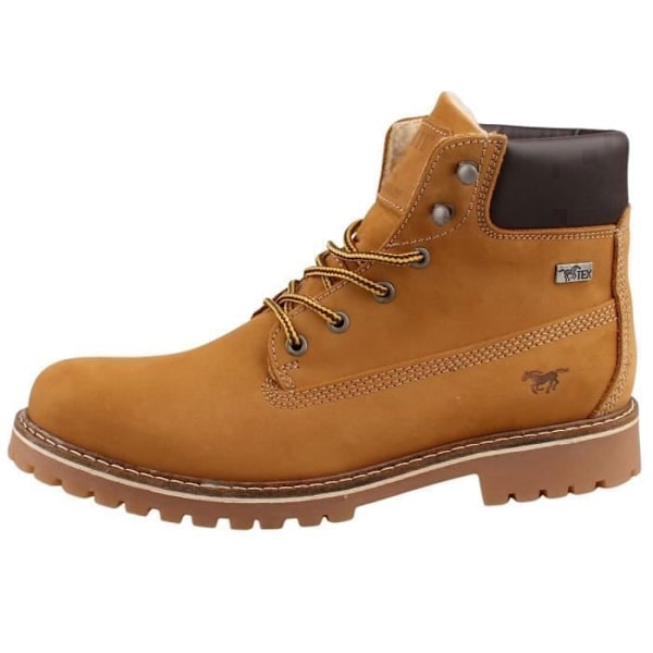 Stövletter - MUSTANG - 4875605/66 - Syntetläder - Varmt foder - 3,5 cm blockhäl Gul 42
