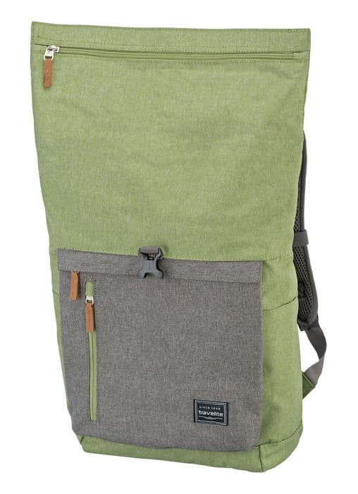 travelite Ryggsäck grön/grå för kvinnor och män Basic Rollup Backpack Green / Grey 266621 grönt, grått