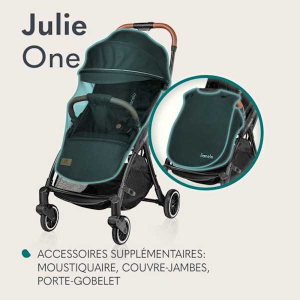 Kompatibel paraplyvagn LIONELO Julie One - Upp till 22 kg - Lätt & fällbar - Tillbehör - Grå Grå