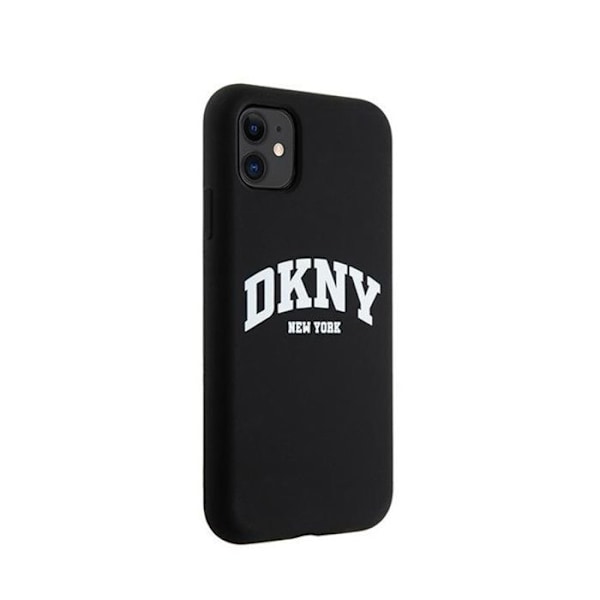 DKNY Liquid Silicone White Logo Print MagSafe - Fodral för iPhone 11 (svart)