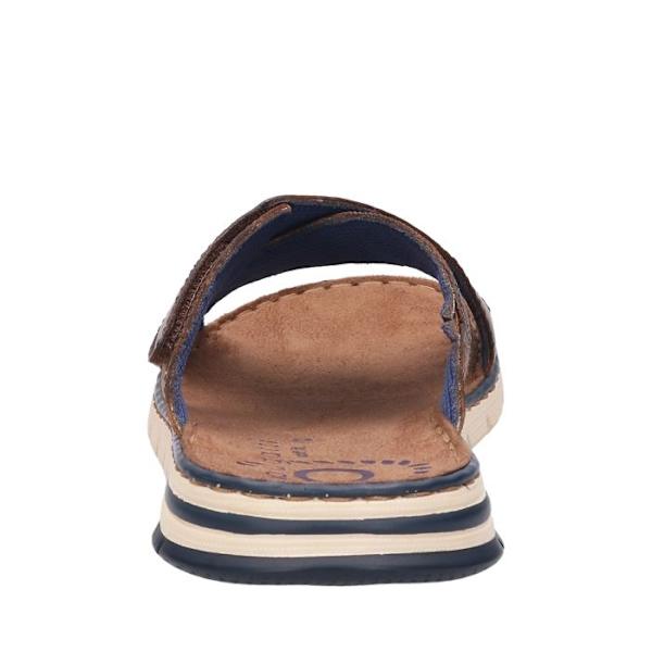 Platta sandaler - Bugatti - 6300 Cognac - Brunt läder - Kardborreknäppning - Medelhög skafthöjd kastanj 42