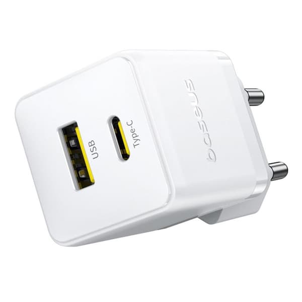 Laddare - BASEUS - Palm (CCZC20UE) - 20W - USB Typ-C - Månsfärgad Vit måne