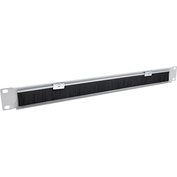 Rack - Inline bay tillbehör - 19111E - (R) 19" kabelgenomföringsplatta med borste, 1U, RAL 7035 Grå