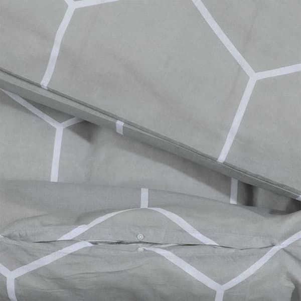 vidaXL Påslakanset Grå 225x220 cm Bomull 136460