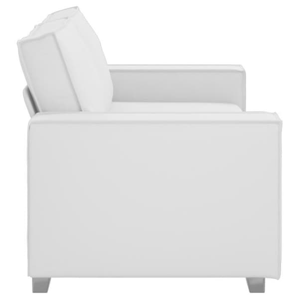 Vit 140 cm sofa loveseat i konstläder