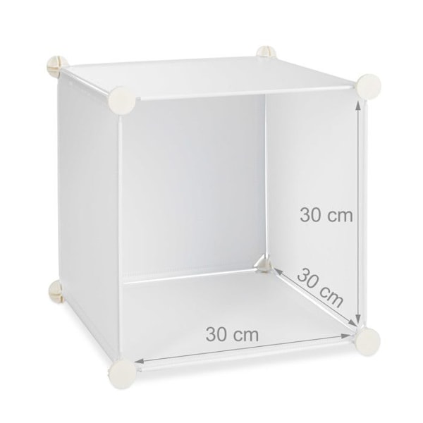 Relaxdays Förvaringshylla 6 fack plast modulär DIY montering plug-in bokhylla HxlxB: 65 x 96 x 32 cm, vit Vit