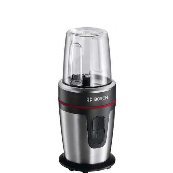 BOSCH Mini blender Mixx2Go - 350 W- 2 hastigheter-Blender 600ml- Rostfria blad- Krossad är funktion - Svart och borstat rostfritt stål