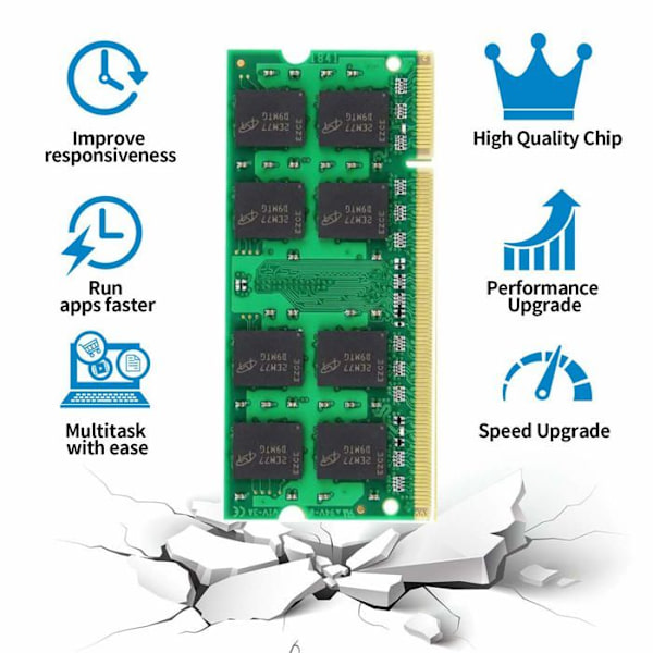 Motoeagle - DDR2 - 800 PC2 6400S 4GB (2x2GB) SODIMM 800MHz 2GB PC2 6400 200-pin CL6 1.8V Bärbar datorminne RAM