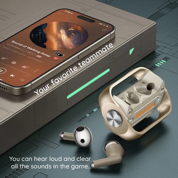 Trådlösa hörlurar - Hoco - EW55 - Bluetooth 5.3 - In-ear - Svettresistent Grön