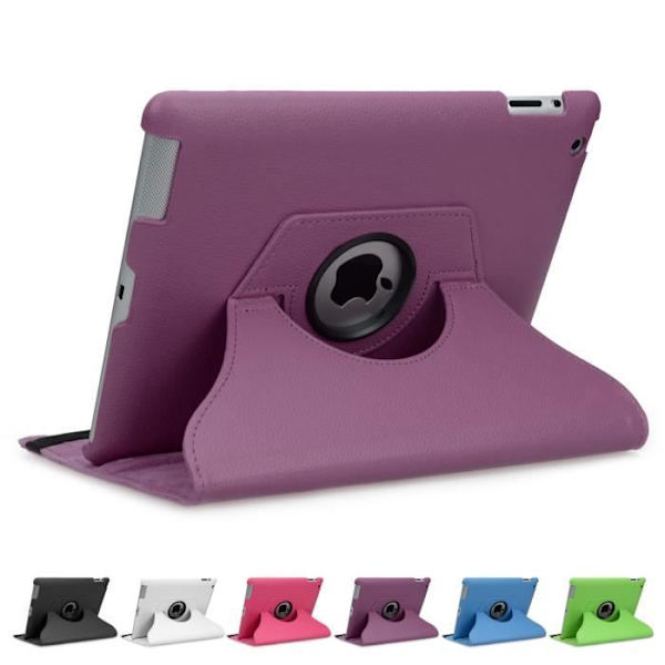 doupi Roterande iPad 2 3 4 Deluxe-fodral 360 graders smart skyddsfodral Fodral i konstläder Fodral och fodral Lila Lila