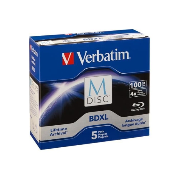 Verbatim - M-Disc - 5 x BD-R XL - 100 GB - 4x - CD-fodral