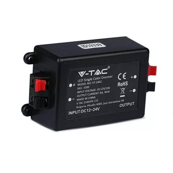 LED-dimmer - V-TAC - Fjärrkontroll - Svart - Inomhus - 8A 12V