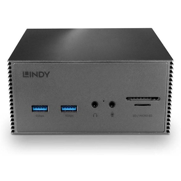 USB-C dock - LINDY - 43378 - 3 skärmar - Aluminium - 4K 60Hz