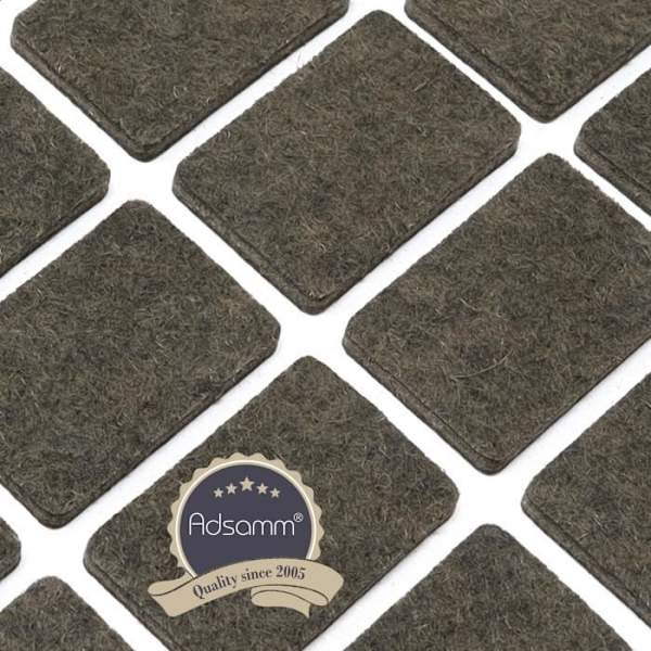 Filtpennor - Adsamm® - 20x30 mm - Brun - Rektangulär - 3,5 mm tjocklek kastanj