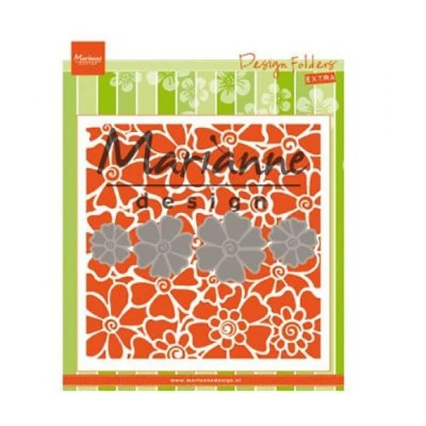 Präglingsplatta + form 'folder poppies' av Marianne Design